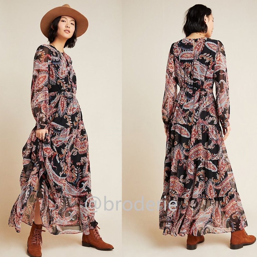 NEW Anthropologie Paisley Maxi Dress